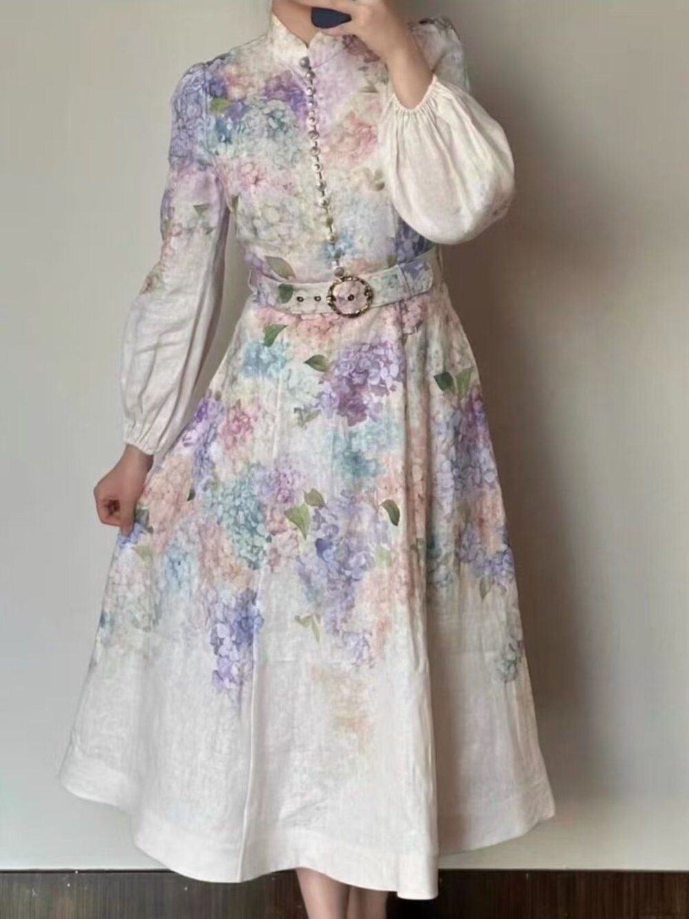 Zimmermann Linen Long Sleeve Dress with Belt size 1